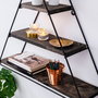 Hanah Home Hyacinth Estantería de Pared de Madera y Metal, Negro y Nogal